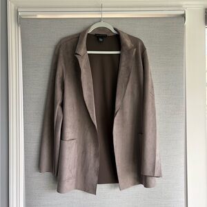 Open-Front Faux Suede Blazer